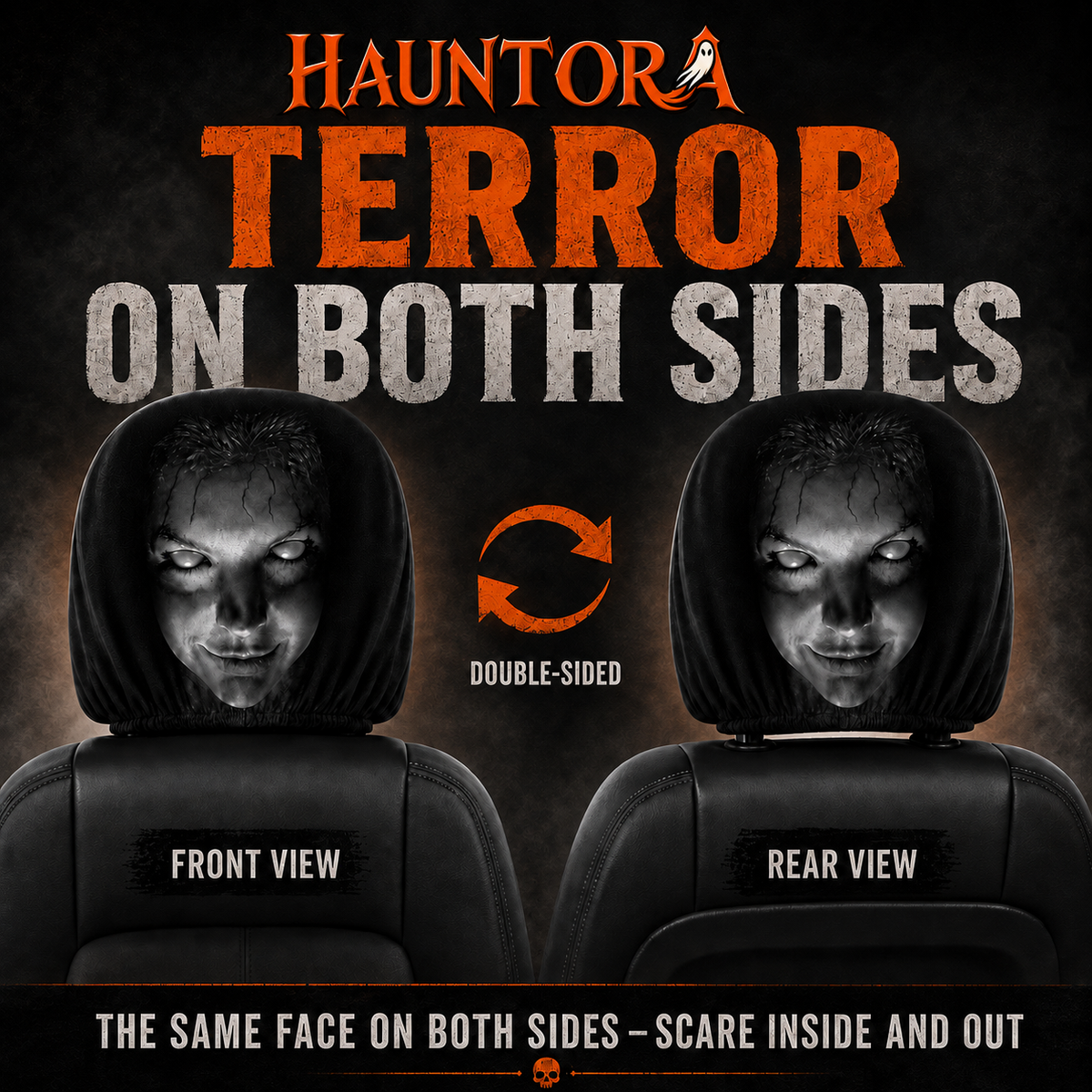 Hyper-Realistic Double-Sided Terror Headrest